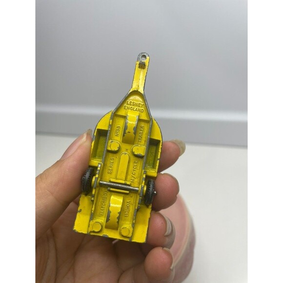 1967 LESNEY MATCHBOX HONDA MOTORCYCLE AQUA & TRAILER YELLOW NO. 38 DIECAST - Picture 5 of 5